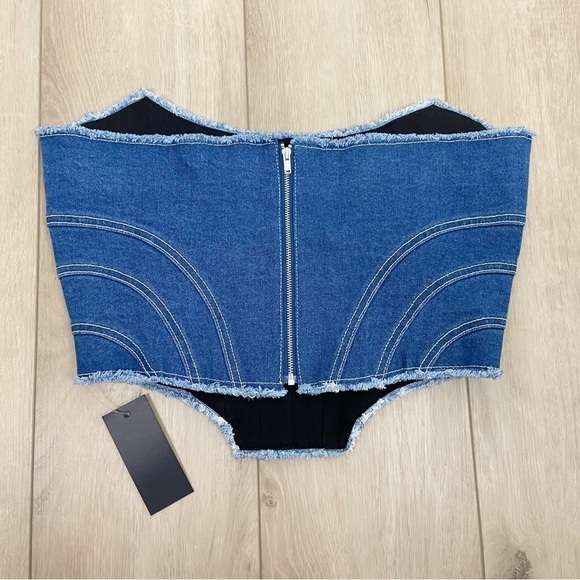 H:ours London Corset Top in Dark Blue Size M - Picture 5 of 9